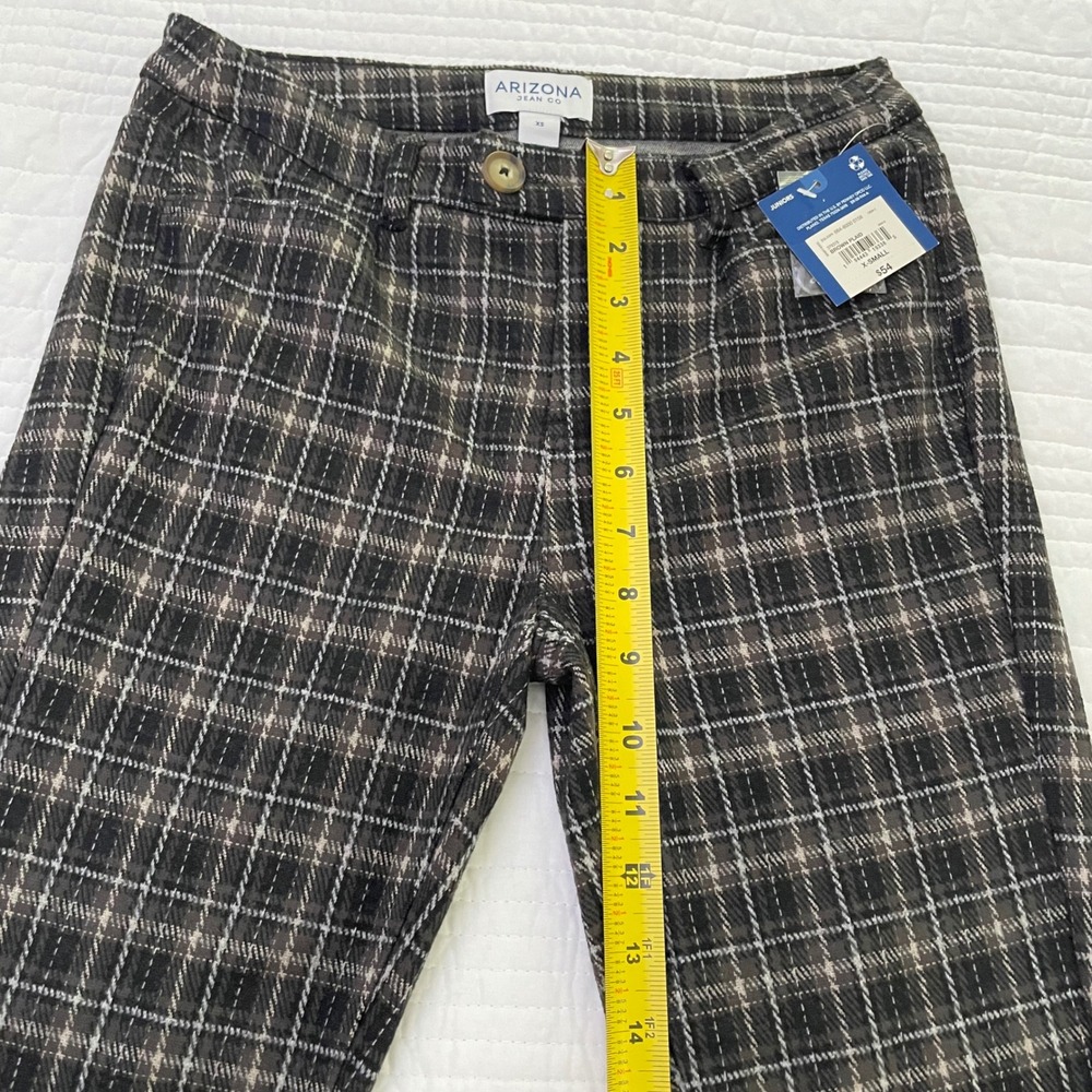Arizona Jean Co Brown Plaid Flare Leg Pants Juniors XS NWT - Picture 14 of 14